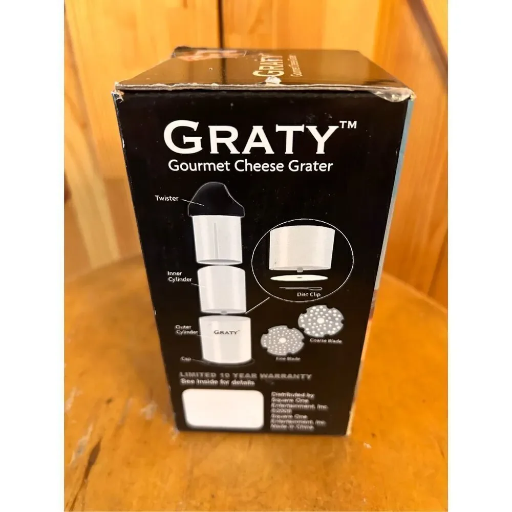 Graty Gourmet Cheese Grater Shredder Coarse and Fine Cheese New As Seen TV (4524